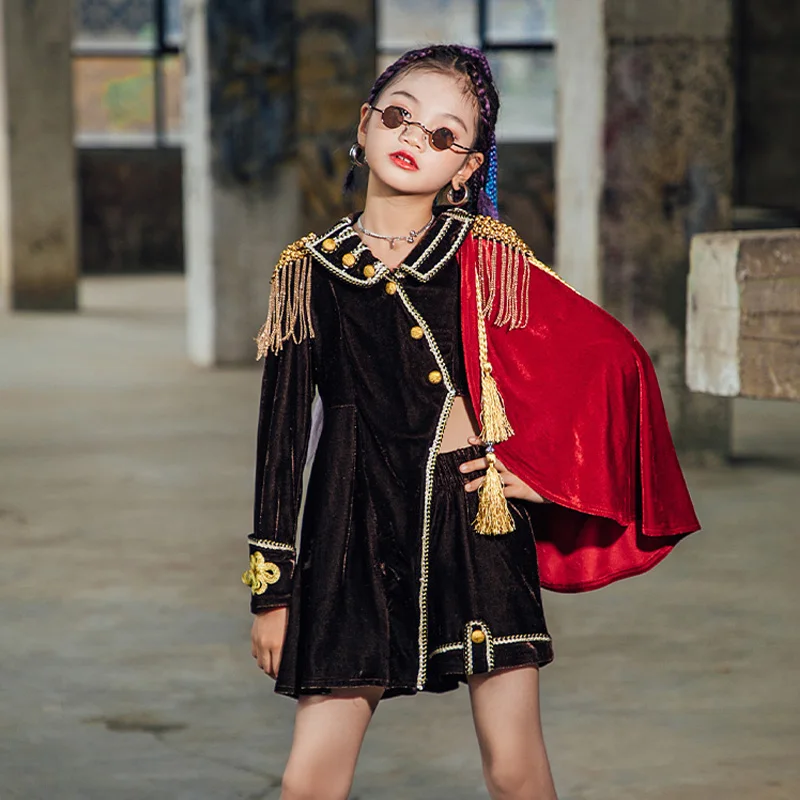 

Детский костюм для джазовых танцев, красивая сценическая одежда в китайском стиле для подиума, детская одежда для современных уличных танц...