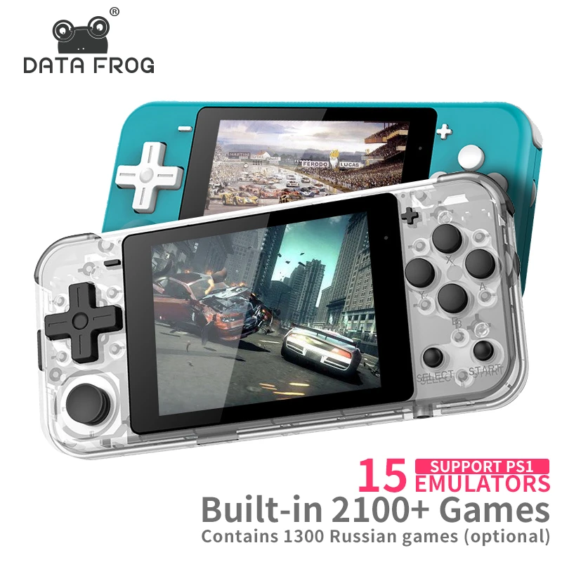 Портативная игровая консоль DataFrog в стиле ретро встроенные 2100 + игры для PS1 15
