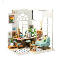 diy soho time with furnitures children adult miniature wooden doll house model building kits dollhouse toy gift dgm01