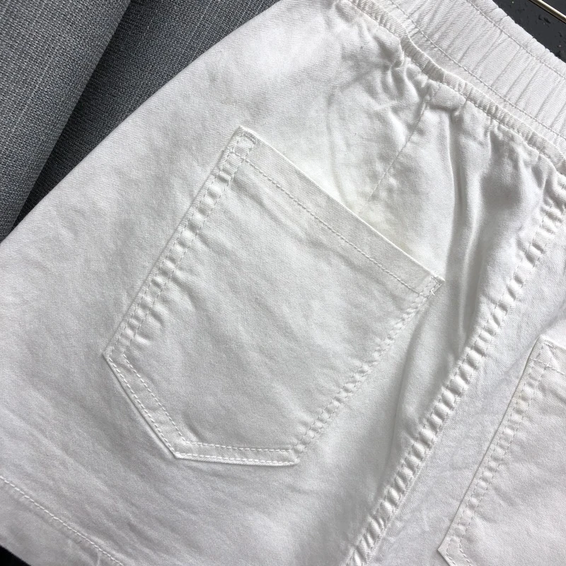 

SHENGPALAE Minimalist White Casual Short Women's Summer 2021 New High Elastic Waist Thin Loose Wide Leg Hot Female 5B930