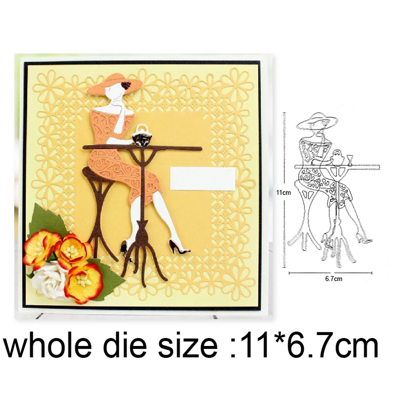 Ремесло штампы современные женские кафе металлические резные DIY Скрапбукинг