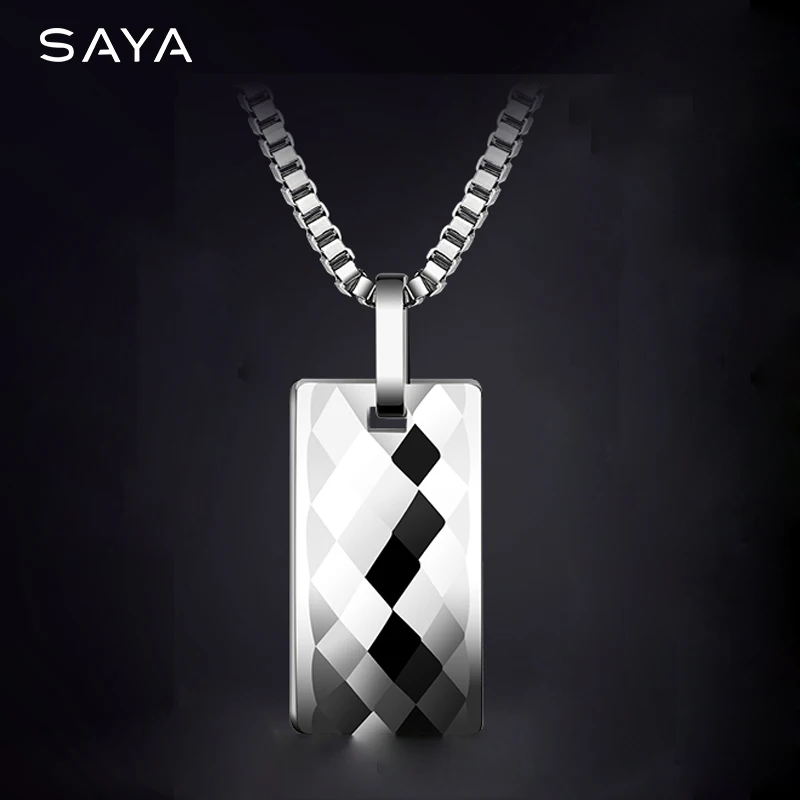 

Men Necklace, Tungsten Trendy Hip Hop Personality Clavicle Sweater Chain Necklace Pendant Accessories, Engraving, Free Shipping