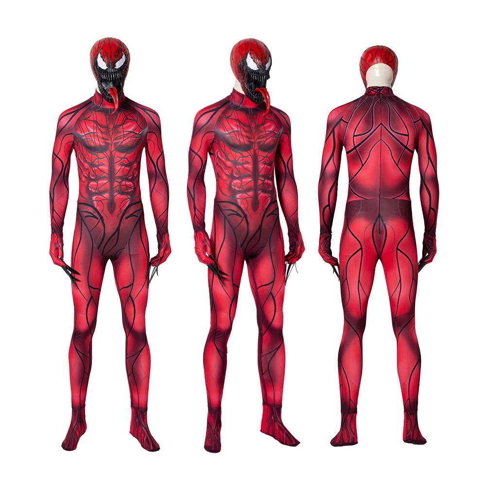 

Venom Cosplay Adults Costume Tom Hardy Jumpsuit Red Headgear Mask Halloween Outfit Mens Bodysuit Custom Made Zentai