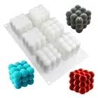 6 пустоты, 3D Cube для выпечки муссов, форма для торта, силиконовые квадратные формы для пузырей и десертов, поднос для торта, кухня форма для выпечки в виде свечи