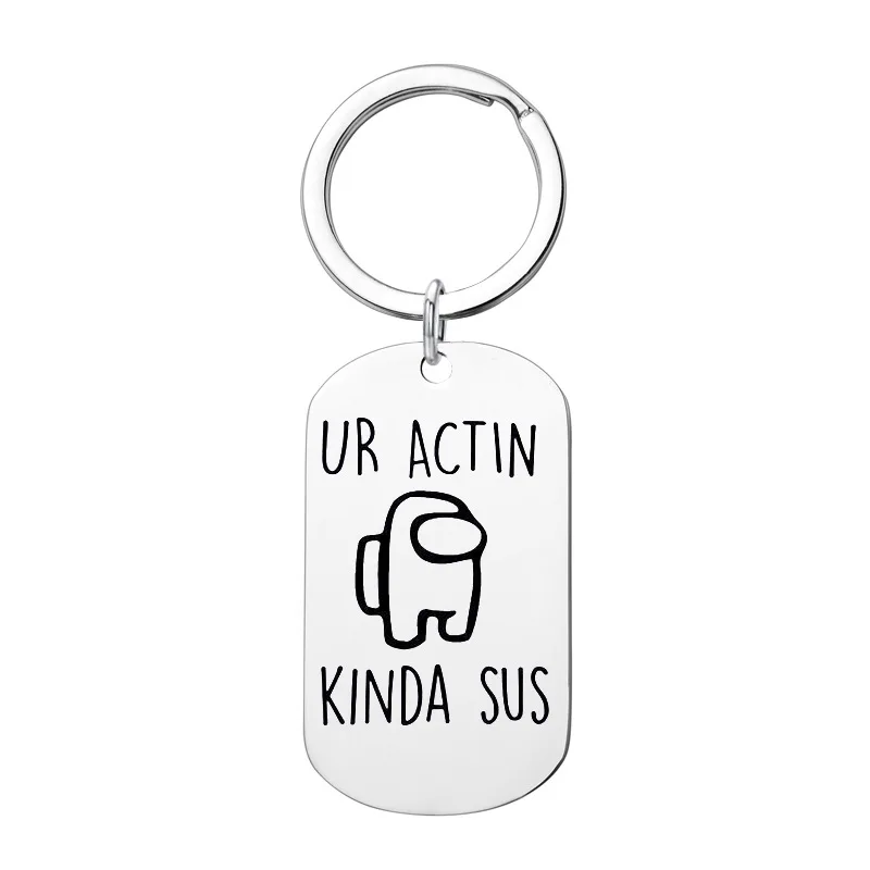 Горячие игры среди нас брелок из нержавеющей стали подарок для пары мужчин