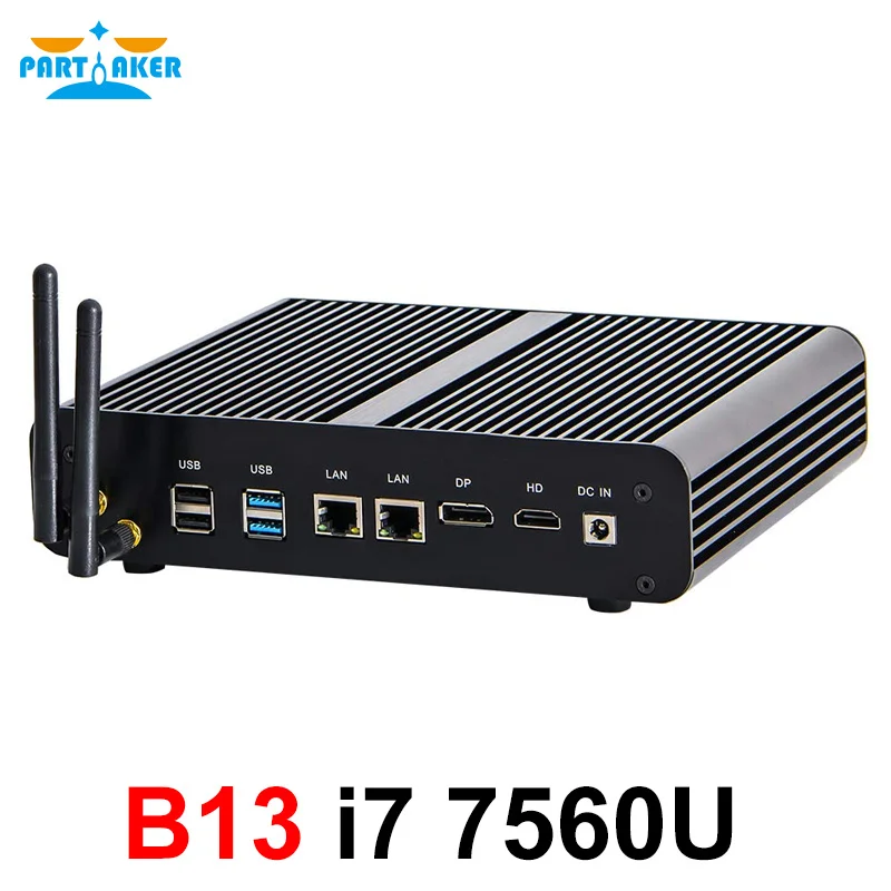 Мини ПК Intel core i7 7-е поколение 7560U Windows 10 HDMI DP 4K HTPC настольный компьютер с кабелем 4k HD