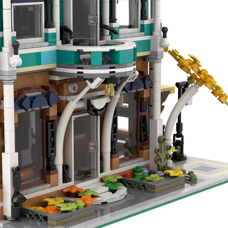 

City Street View Scene Compatible Architecture Bookshop Bricks Modular Libra Cafe Model Building Blocks Kids DIY Toys Xmas Gifts