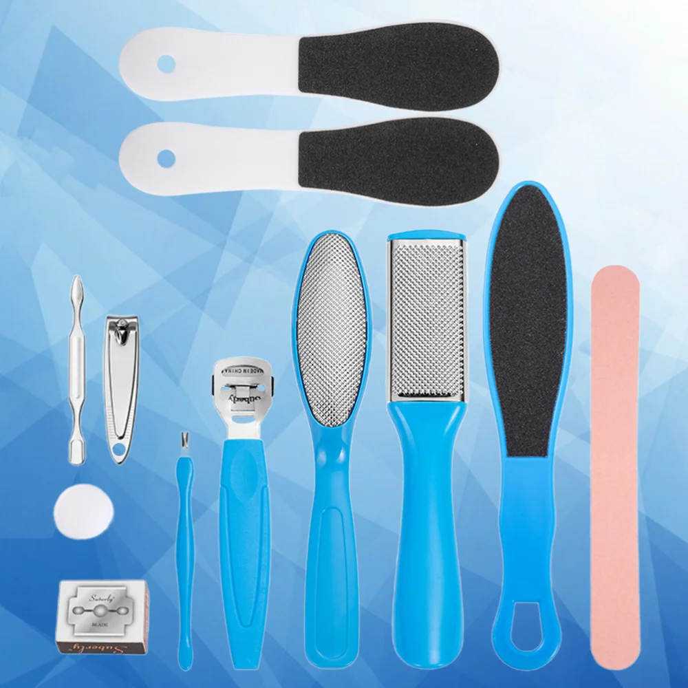 

12Pcs Stainless Steel Foot File Foot Grinding Tools Foot Scraper Callus Dead Skin Remover White