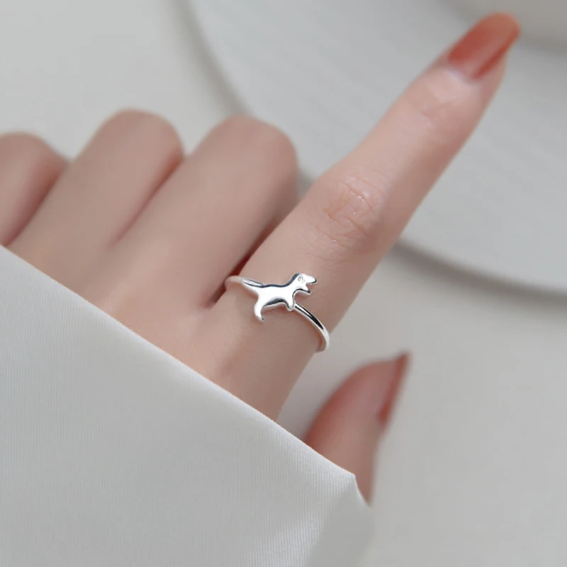 

Симпатичный динозавр, простой Регулируемый аксессуар из стерлингового серебра 925 пробы для женских фотографий, подарки