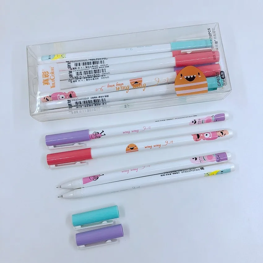 

TrueColor 0.38mm Black Ink Color Needle Nib Cute Cartoon Gel Pens For Kids School Stationery Office Writing Supplies GP6305