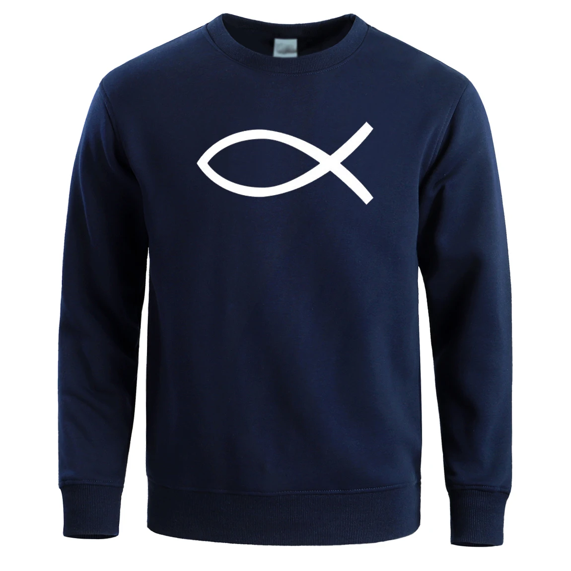 Толстовка с изображением рыбы Иисуса мужские толстовки капюшоном пуловер зимняя