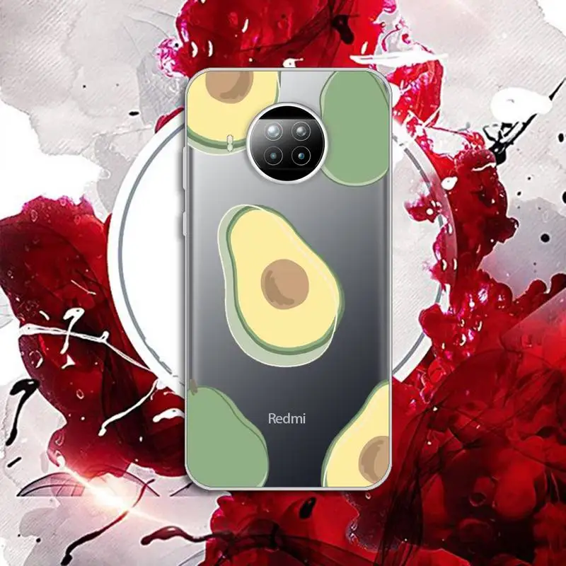 

avocado aesthetic Gteen Fruit Phone Case Transparent for Xiaomi Redmi note 10 t 8 9 pro lite 11