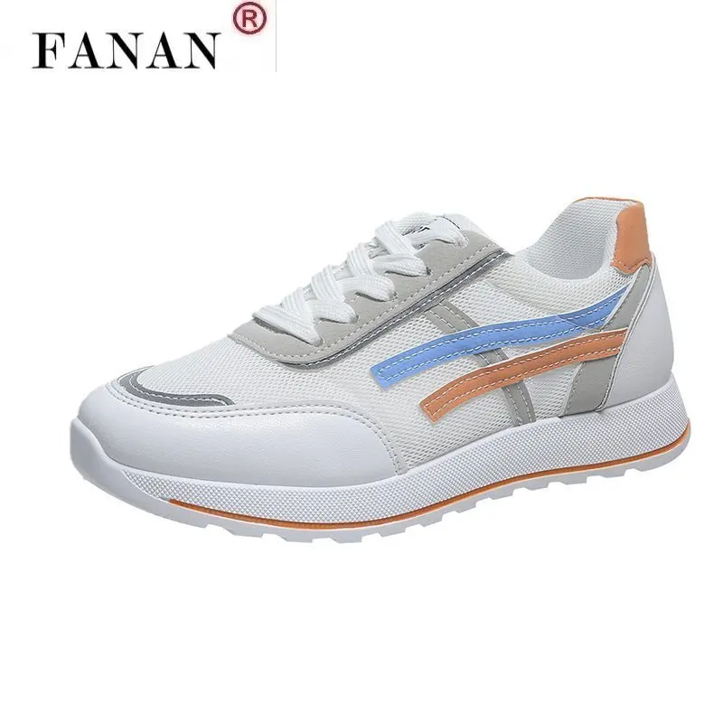 

2021 New Spring Fashion Breathable Mesh Lace-up Vulcanized Shoes Comfortable Deep Mouth Women Casual Low Heel Shoes Sports Shoes