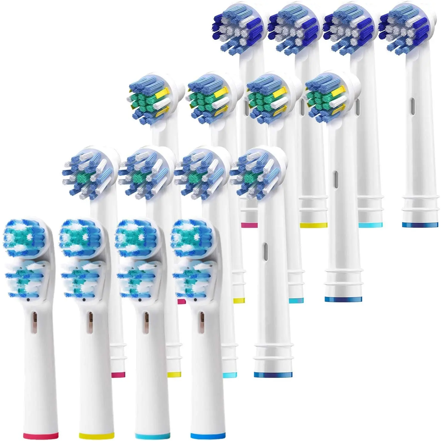 

16pcs Double Clean, Cross, Floss, and Precise Brush Heads Oralb Electric Toothbrush Parts- Fits Oral-B Kids, Pro 1000 + More