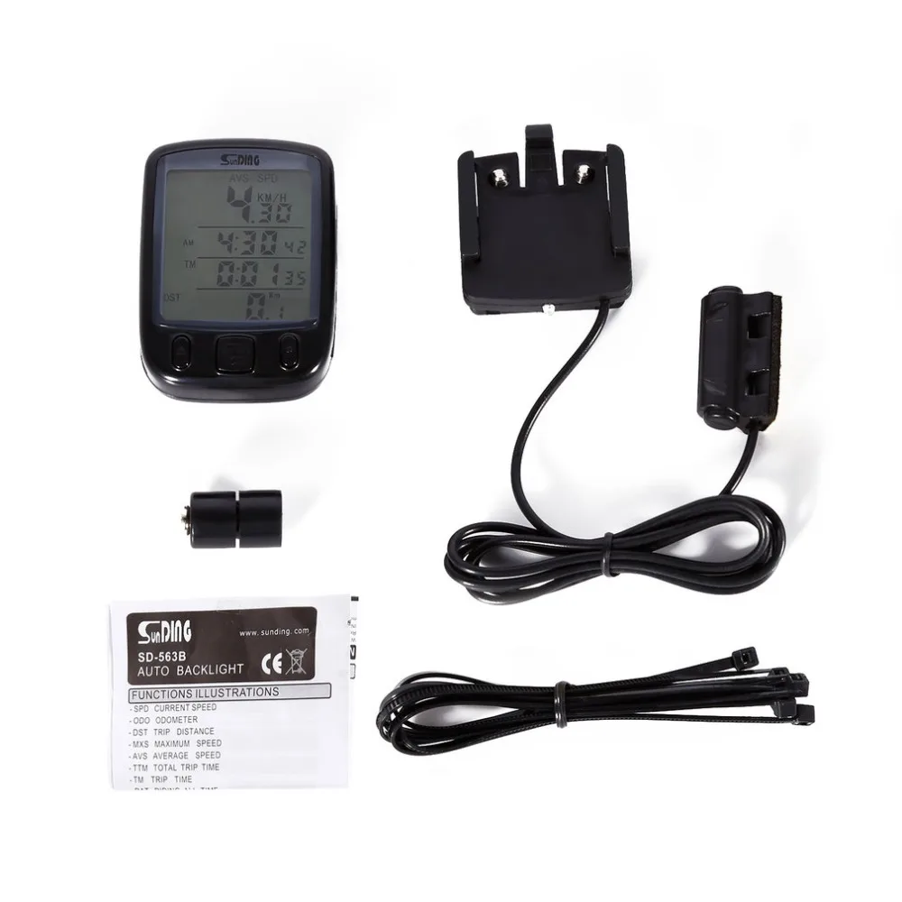 

Digital Counter SD 563B Timer Switch Waterproof LCD Display Cycling Bicycle Computer Odometer Speedometer with Green Backlight