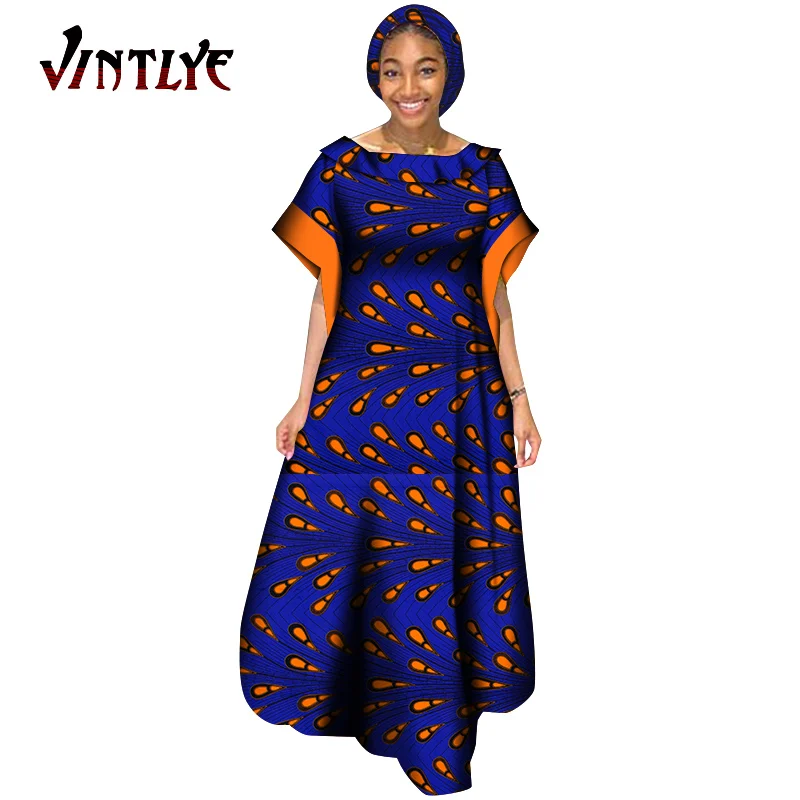 Африканские платья для женщин свободное винтажное женское платье с шарфом принт