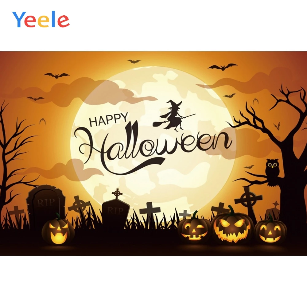 Yeele фоны для фотосъемки на Хэллоуин Ночь Луна паук лес замок летучая мышь индивидуальные фотофоны для фотостудии