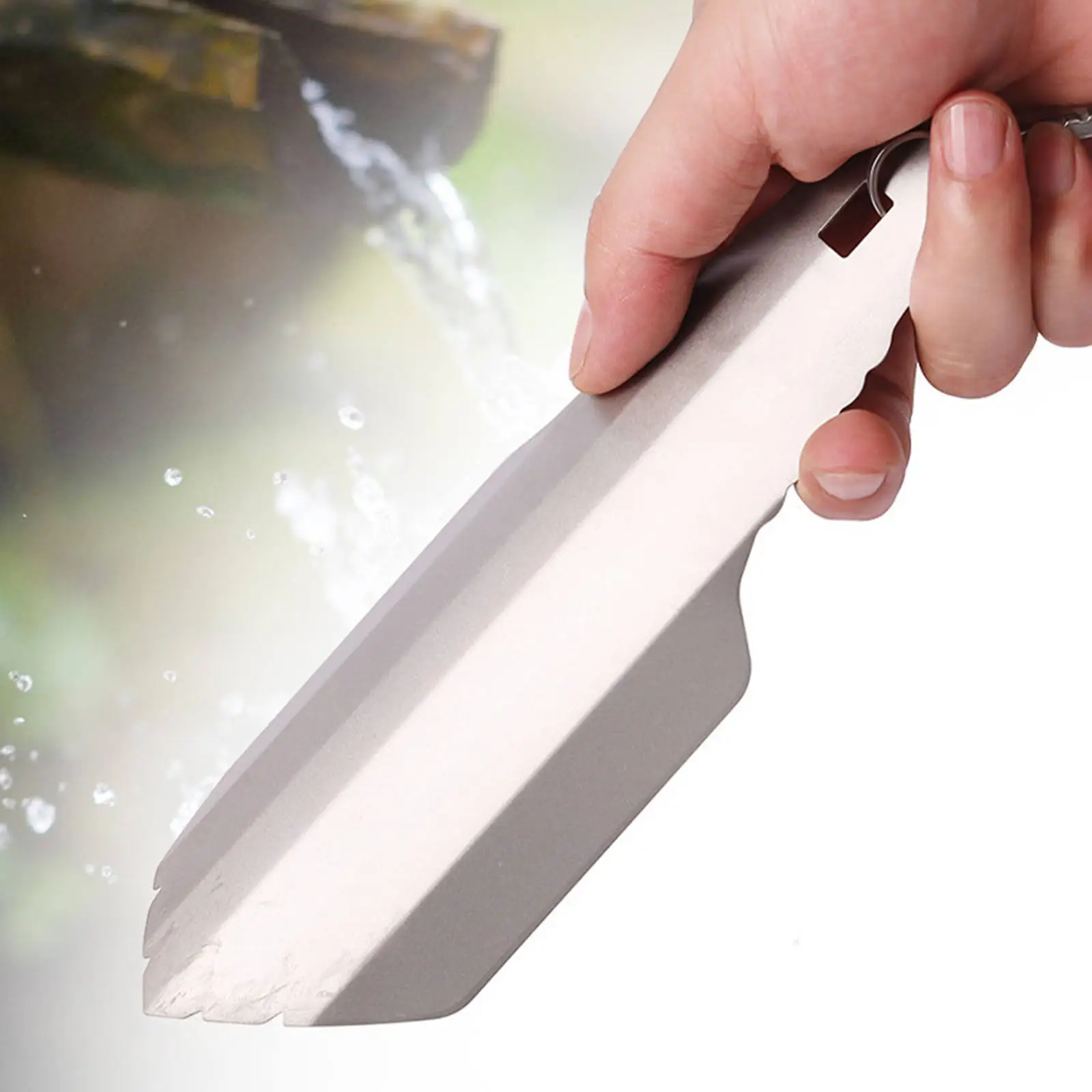 

Лопата для выживания полудуговая, портативная Ультралегкая лопата из чистого титана, ручной инструмент для кемпинга