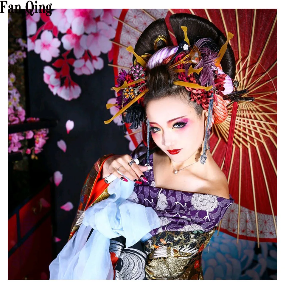 5D Вышивка крестиком японское кимоно женщина полная дрель алмазная живопись