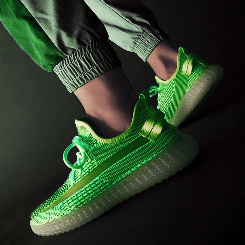 Мужские кроссовки для бега светящийся сетчатый дышащий светильник весна осень