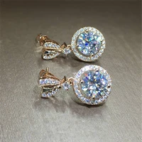 heart shaped earrings large zircon round eardrop for women sweet and delicate metal pendant earrings fashion accessories gifts
