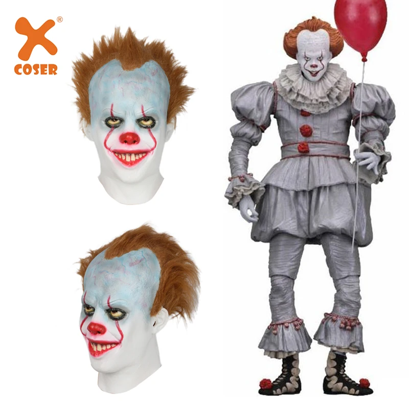 XCOSER Джокер Pennywise косплей маска шлем на всю голову костюм аксессуары Стивен Кинг