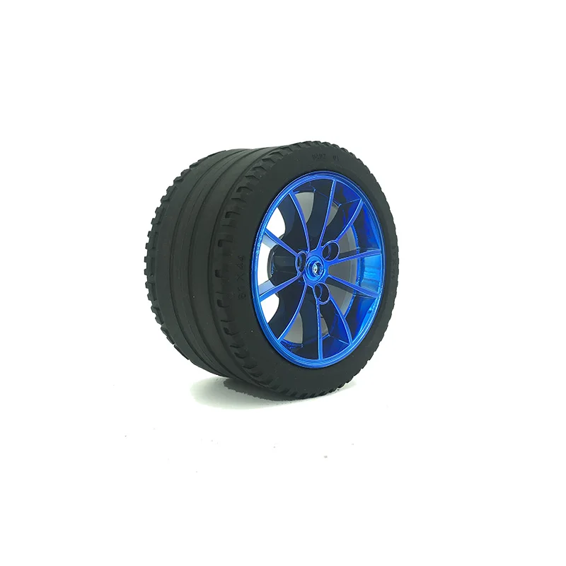 Hub and Tire Blue Строительный блок аксессуары технологии серии хромовые диски совместимые 42056 3368 moc модель гоночной машины покрытие 20001 ступицы колеса - Цвет: Hub and Tire Blue