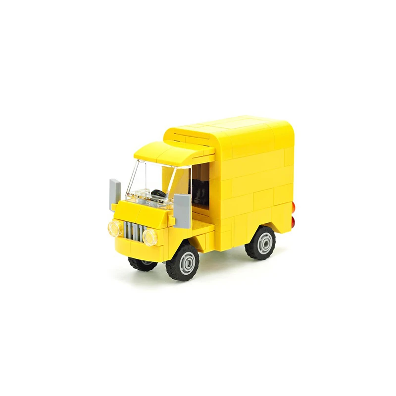 

Building Block C388 Yellow Post Van Vehicle Model Van Container Logistics Vehicle Children's Toy Car City Bricks Toys