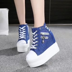 Imported NEW Brand Hidden Heels Platform Sneakers Women Breathable Air Wedge Sock Shoes Woman Casual Ladies B
