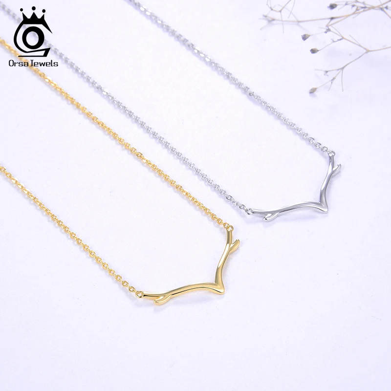 Ожерелье ORSA JEWELS S925 с кулоном в виде оленьих рогов подвеска из стерлингового