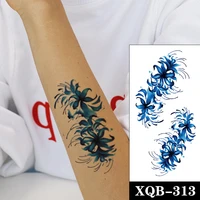 temporary tattoo stickers blue ink mandala flower pattern design fake tattoos waterproof tatoos arm large size for women girl