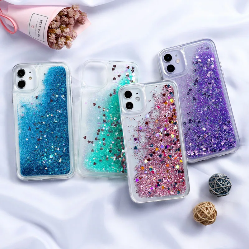 Чехол для Iphone 11 чехлы блестящий чехол XR 13 12 Pro Max 7 8 SE 2020 X XS 6 6s Plus Mini с жидким