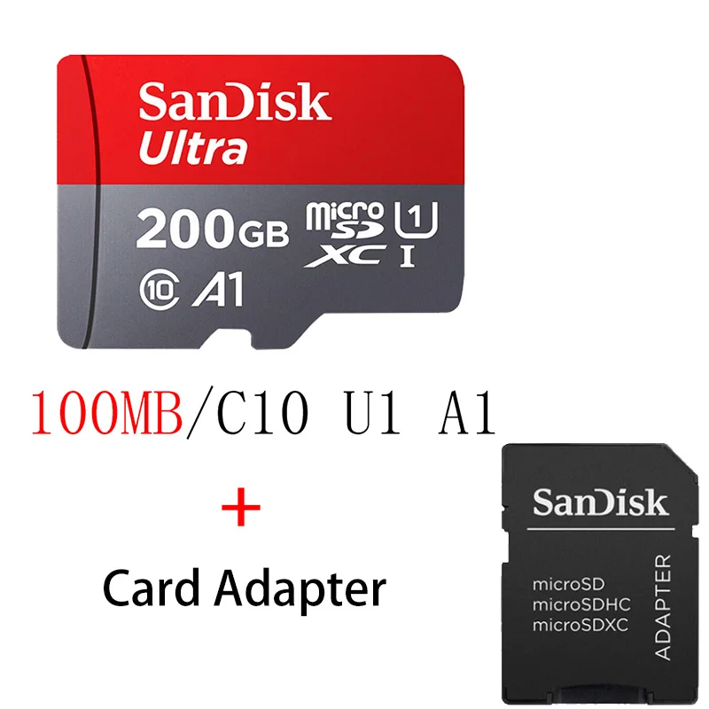 SQUNC-200G-KT2 Sandisk Ultra Micro SD 128 ГБ 32 ГБ 64 Гб 256 Гб 16 Гб 400 Гб Micro SD карта SD/TF флэш-карты памяти 32 64 128 Гб microSD для телефона - Емкость: SQUNC-200G-KT2