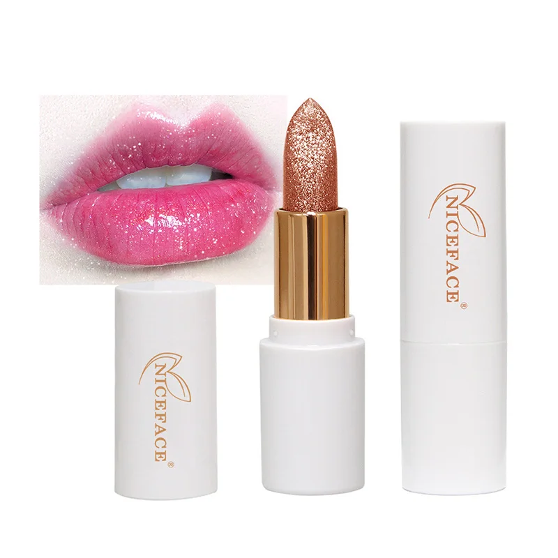 

1 Pc Charm Color Change Lipstick Waterproof Lasting Moisturize Lipstick Sexy Shimmer Metallic Brighten Lipstick Cosmetics
