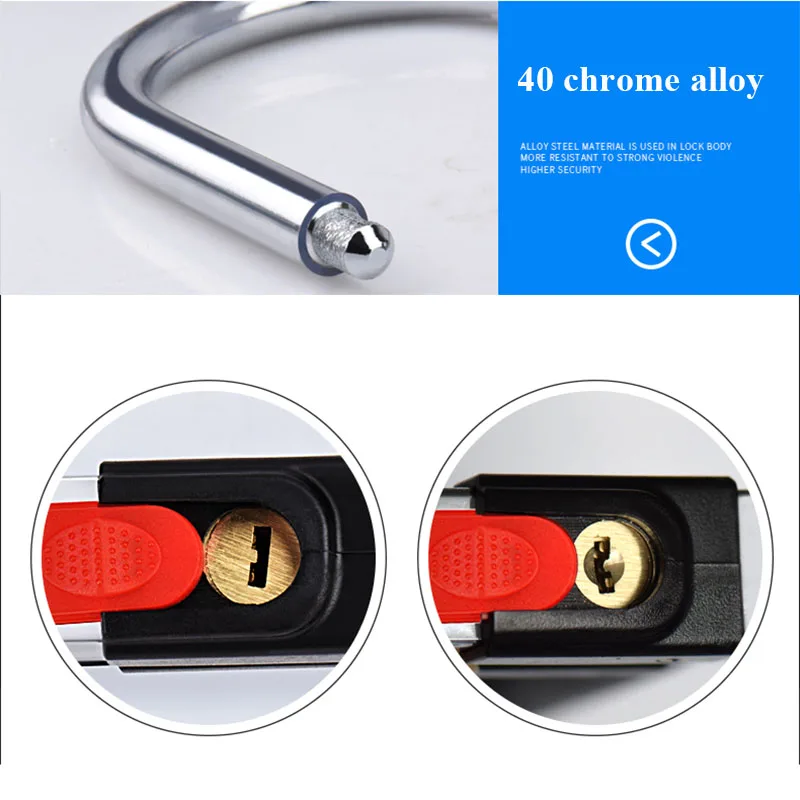 Водонепроницаемый велосипедный противокражный замок из нержавеющей стали для