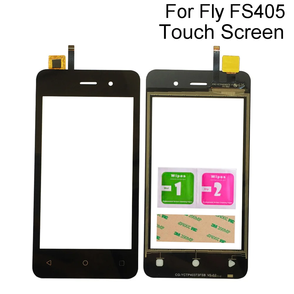 

4,0 ''мобильный сенсорный экран для Fly FS405 Stratus FS 405 сенсорный экран Стекло Переднее стекло дигитайзер панель сенсорные инструменты 3 м клей