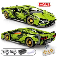 1254Pcs City MOC RC/non-RC Super Sports Car Remote Control Racing Technical Vehicle Building Blocks Bricks Toys For Children