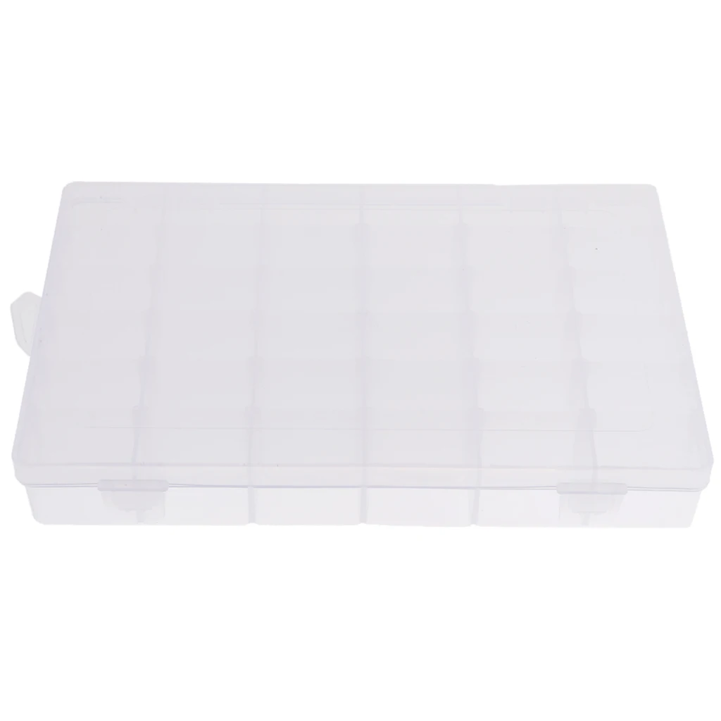 

Clear Plastic Box Fish Hook Ear Stud Jewelry Container Storage Small Grids