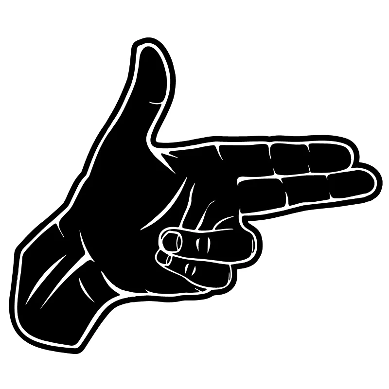 15*12 7 см палец пистолет наклейка на оконное стекло автомобиля Декор Руки пальцы