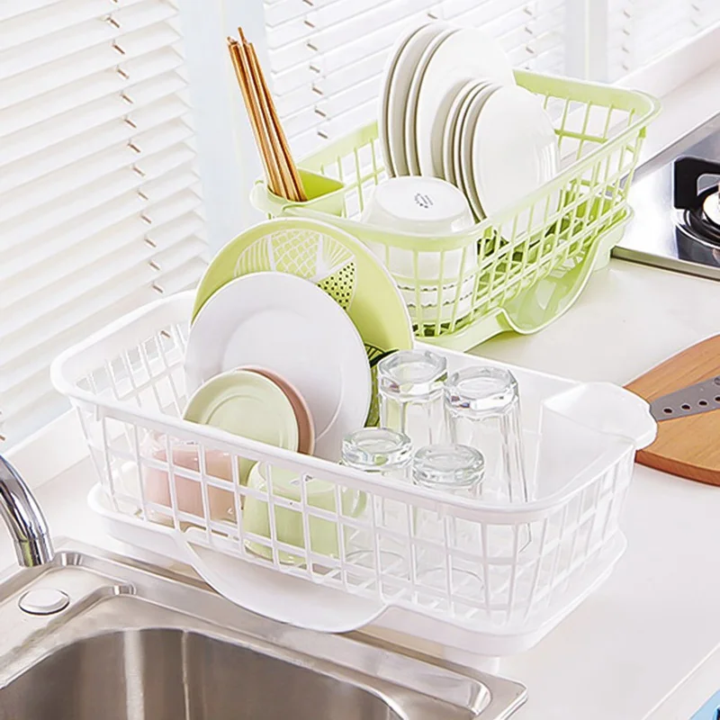 

2021 New Dish Rack Kitchen Storage Holder Drainer Bowl Tableware Plate Portable Drying Rack Home Shelf Dinnerware Organizer