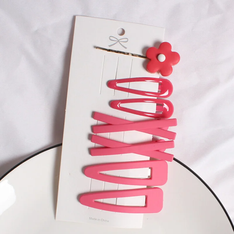 7 шт. для девочек заколки волос детей Детские аксессуары клип шпильки однотонные