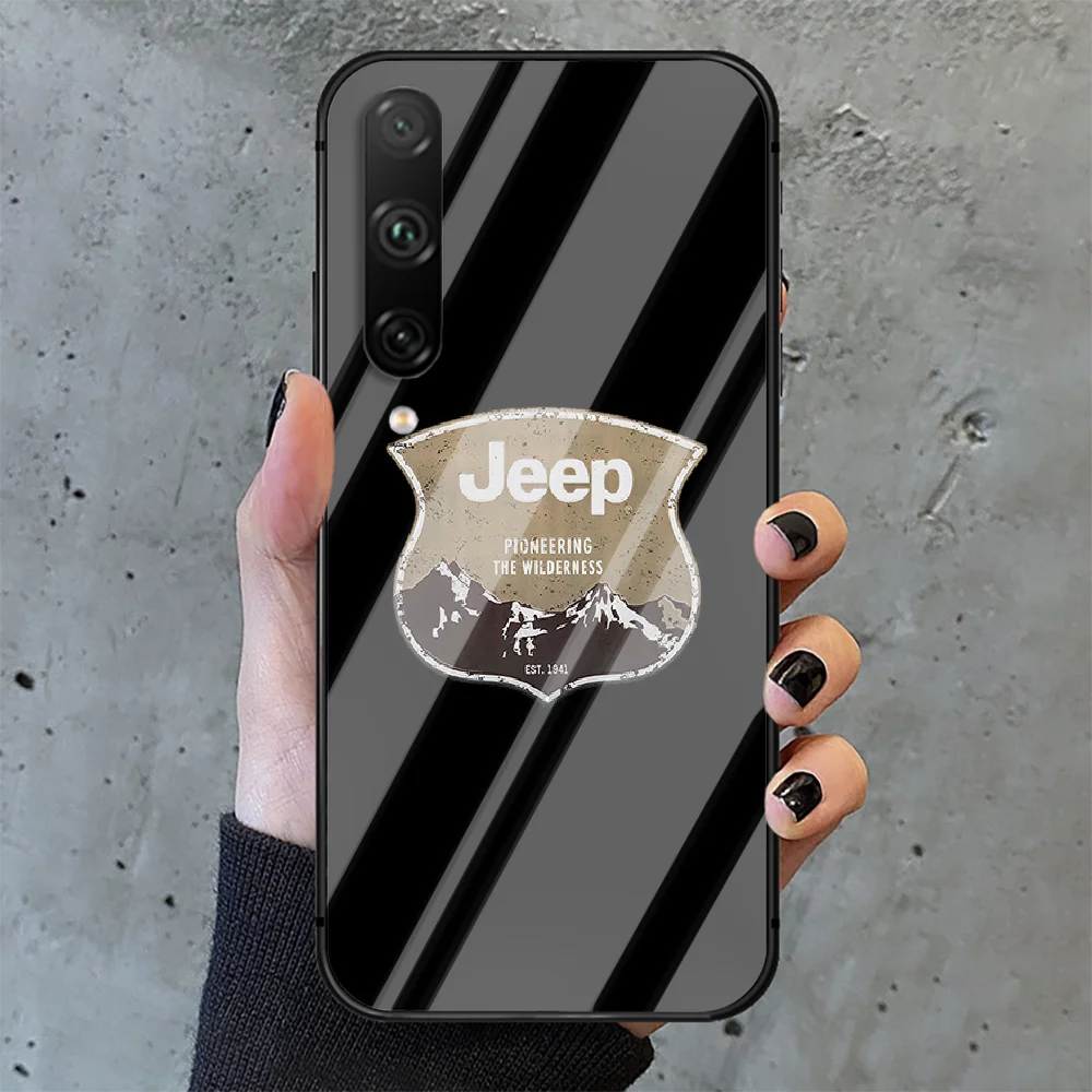 

American Car JEEPS Phone Tempered Glass Case Cover For huawei honor 7 8 9 10 20 A X S lite i pro Waterproof Hoesjes