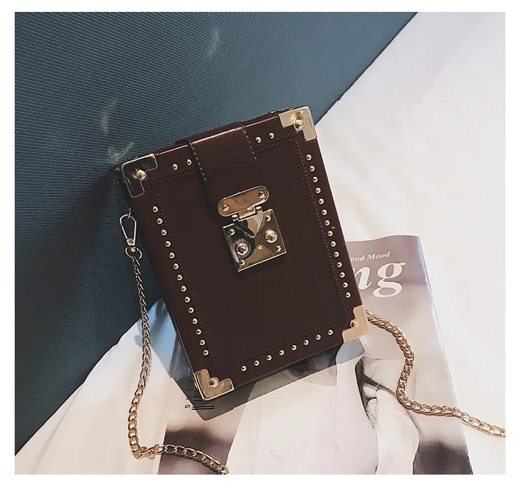 WOBAG Высокое качество маленькая квадратная сумка на плечо пакет клатч модная сумка с заклепками форма сумка через плечо повседневная женская сумка