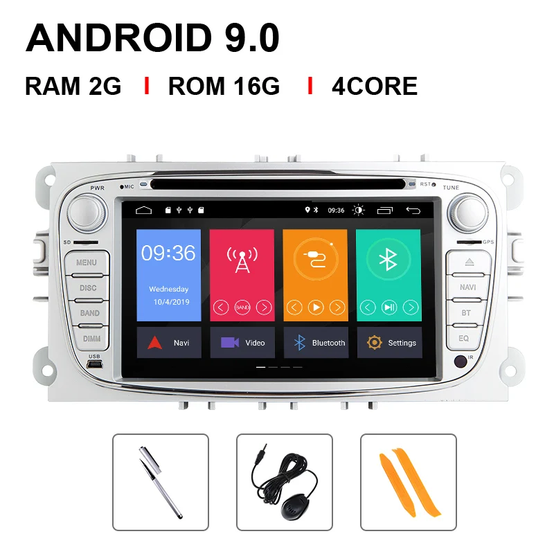 4 Core 16 ROM 8 ядерный 4 г ram ips DSP Android 9 автомобильный Радио мультимедиа для Ford Focus 2 3 mk2 Mondeo 4 Kuga Fiesta Transit подключения S-MAX C-MAX OBD2 - Цвет: 4 Core 16 ROM