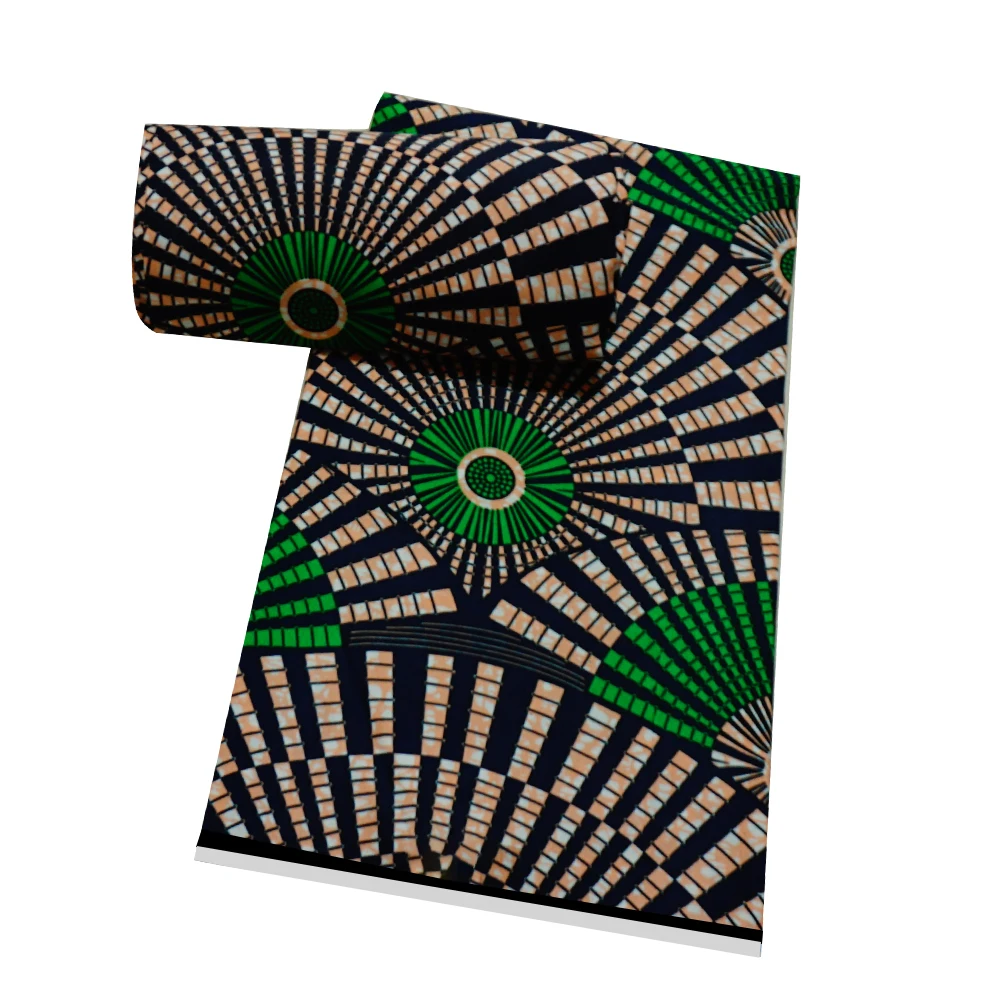 

Африканская ткань с принтом воска из 100% полиэстера, 6 ярдов