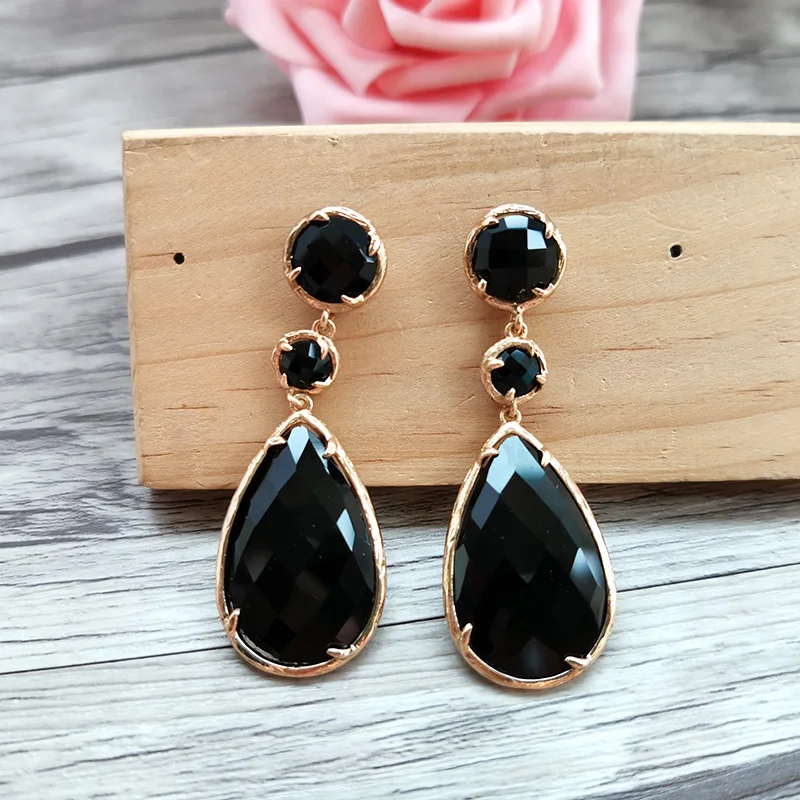 1 пара Каплевидная форма Форма серьги с камнями опалами Длинные висячие