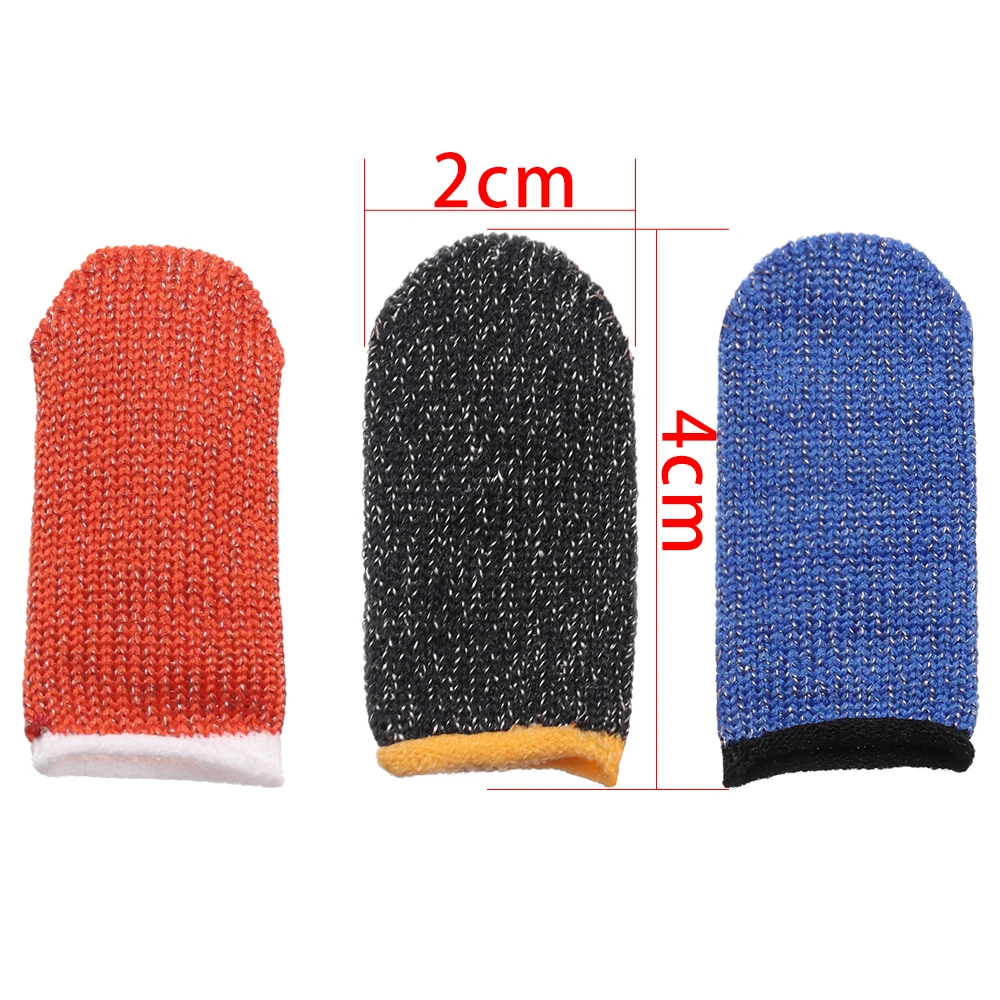 

1 Pair Mobile Finger Stall Sensitive Game Controller Sweatproof Breathable Finger Sleeve Knitted Fabric Finger Cover