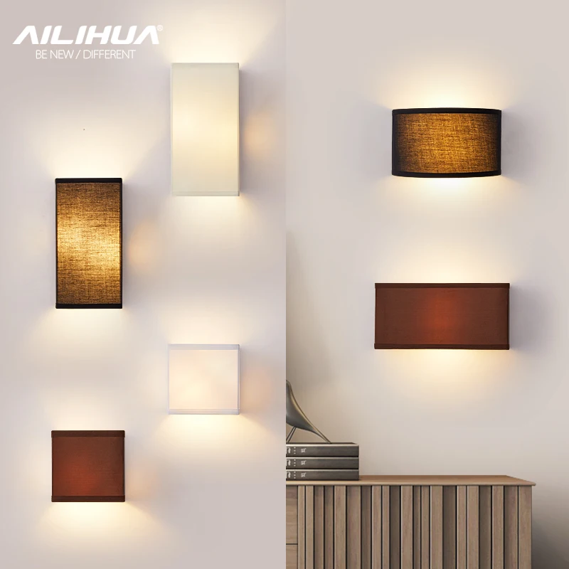 

Wall lamp Nordic modern cloth bedside wall lamp Nordic art living room study wall lamp TV background wall lamp bedroom wall lamp