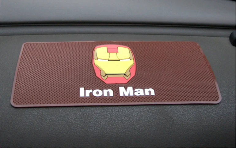Iron Man Большой размер 27x15 см автомобильный коврик для телефона нескользящий коврик Липкий Коврик Противоскользящий Коврик Большой Авто Стайлинг автомобильные аксессуары для телефона MP4 gps ключ - Название цвета: Iron Man