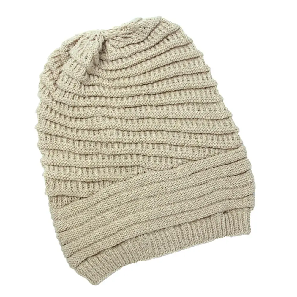 beige Зимние мужские и женские шапки Rasta, вязаные шапочки для дам, новинка, шапка в стиле хип-хоп, полосатая Лыжная Шапка Homme Hiver - Цвет: beige
